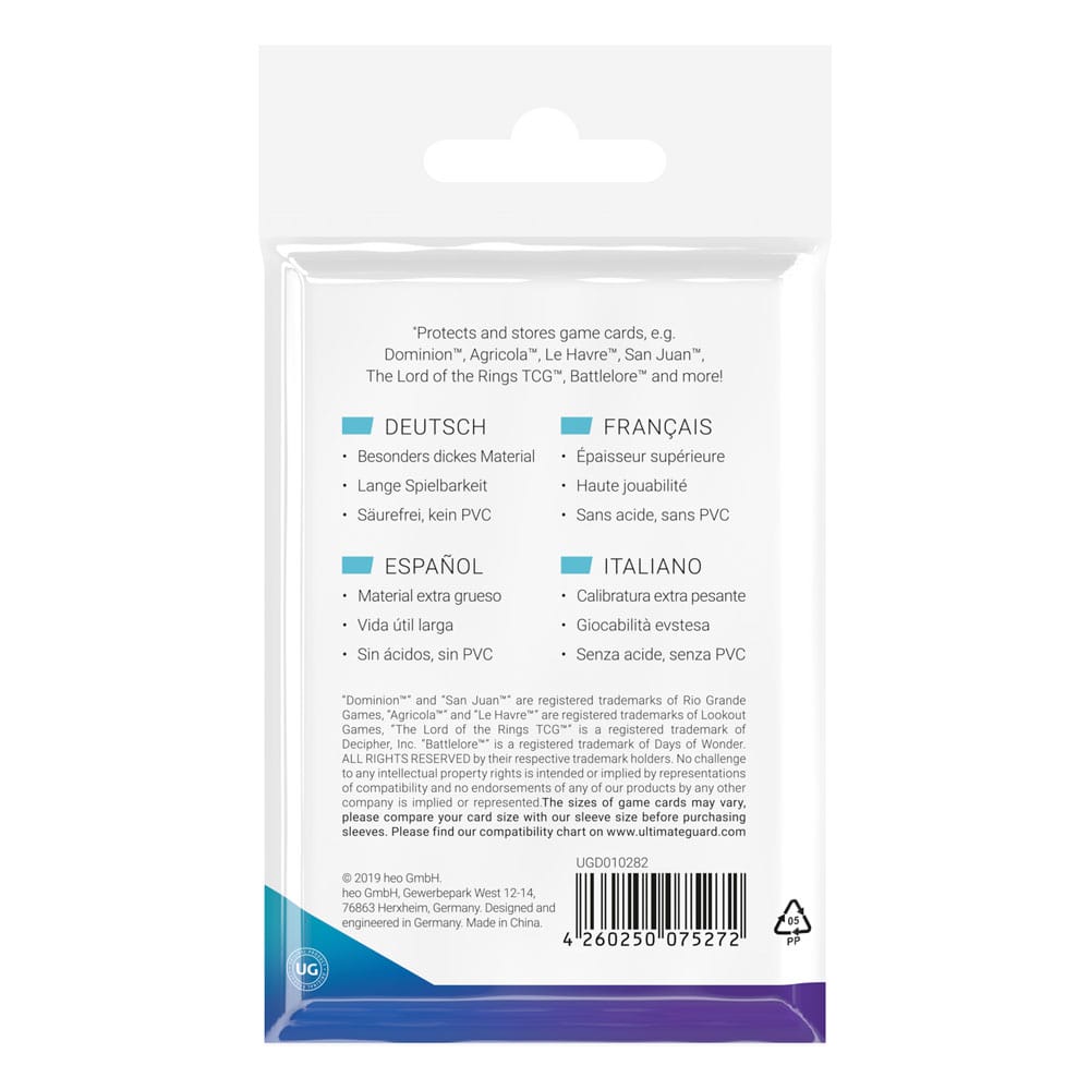 Ultimate Guard Board Game Sleeves (50) - Standard European Ultimate Guard