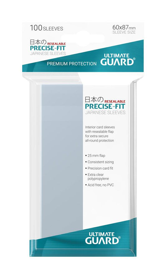 Ultimate Guard Precise-Fit Sleeves Japanese Size (100) - Resealable Ultimate Guard