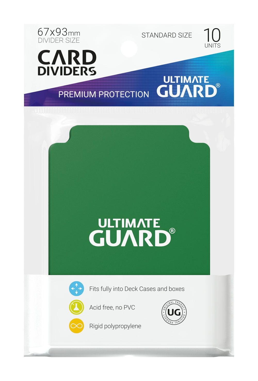 Ultimate Guard Card Dividers Standard Size (10) - Green Ultimate Guard