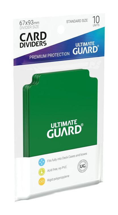 Ultimate Guard Card Dividers Standard Size (10) - Green Ultimate Guard