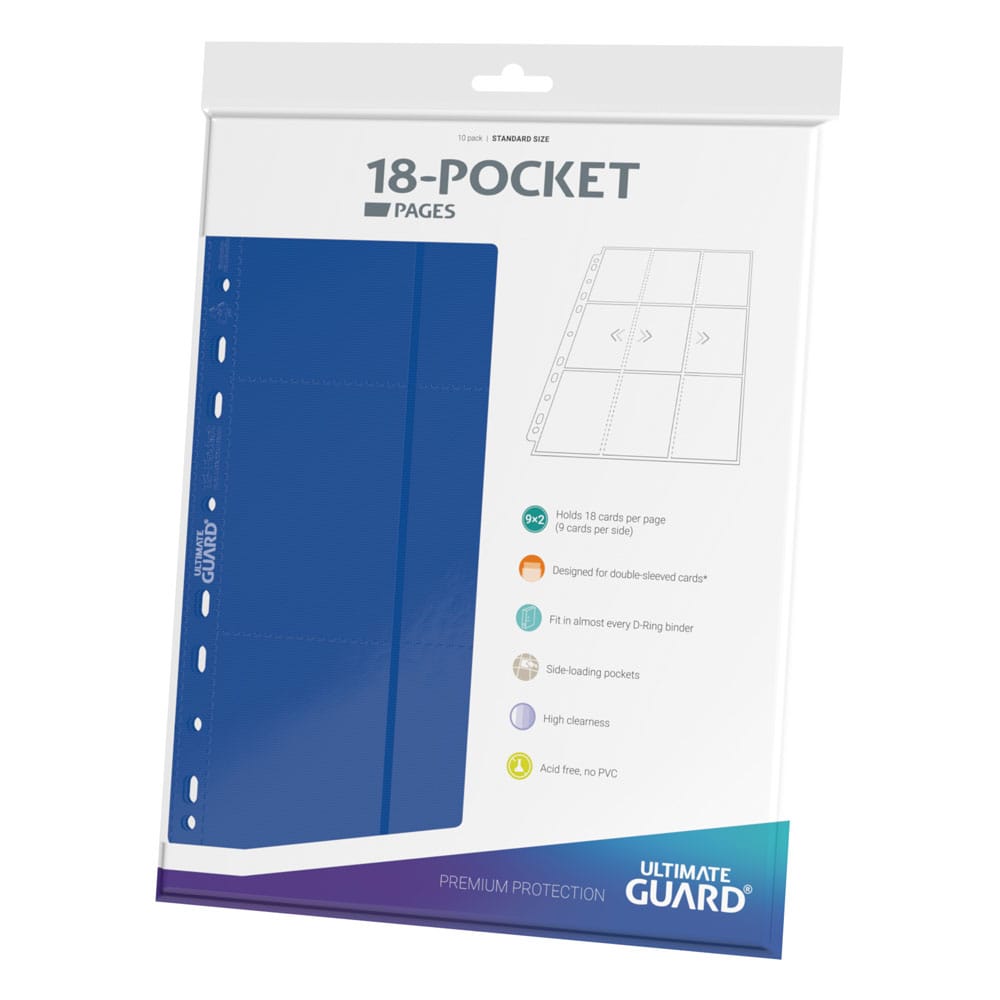 Ultimate Guard 18-Pocket Pages Side-Loading (10) - Blue Ultimate Guard
