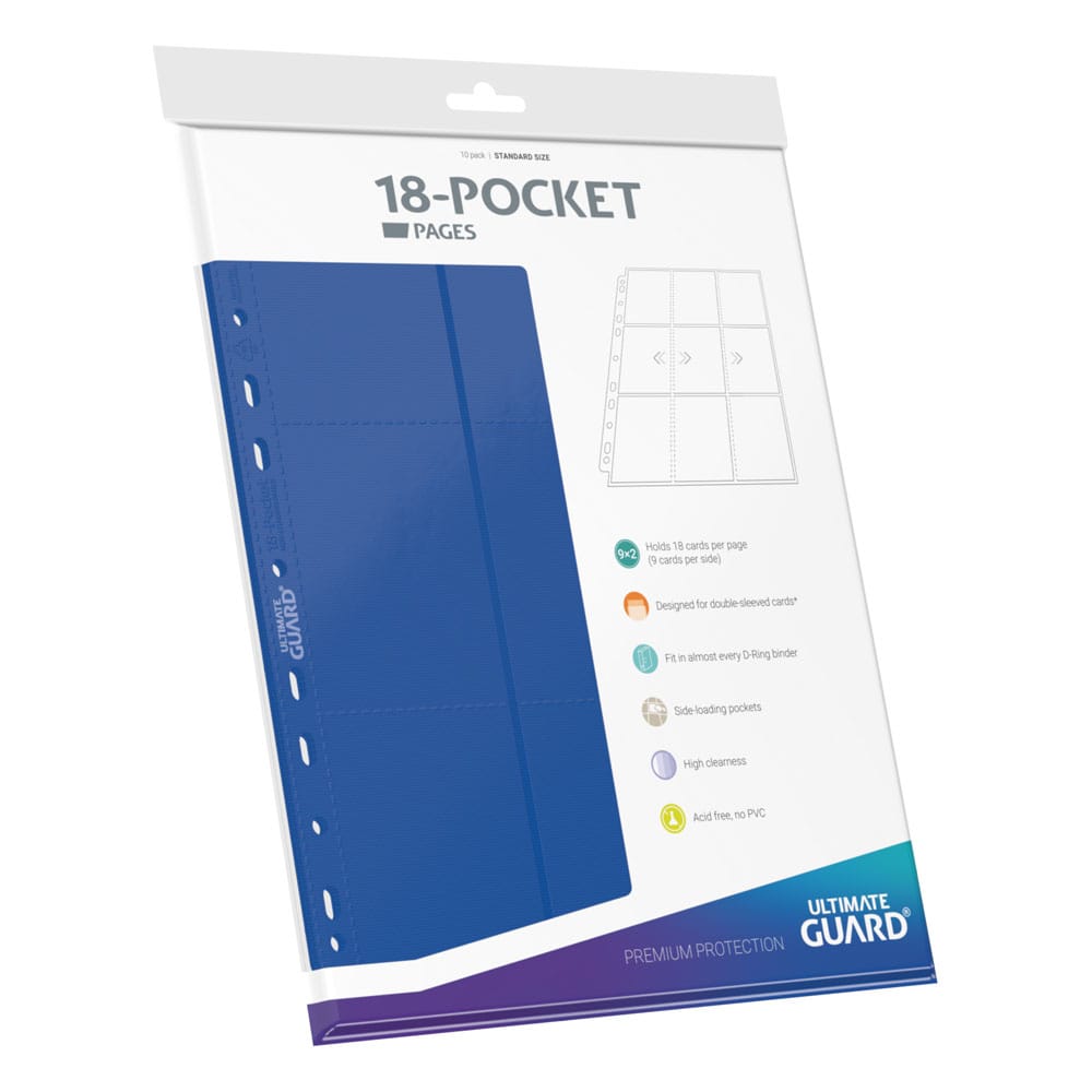 Ultimate Guard 18-Pocket Pages Side-Loading (10) - Blue Ultimate Guard