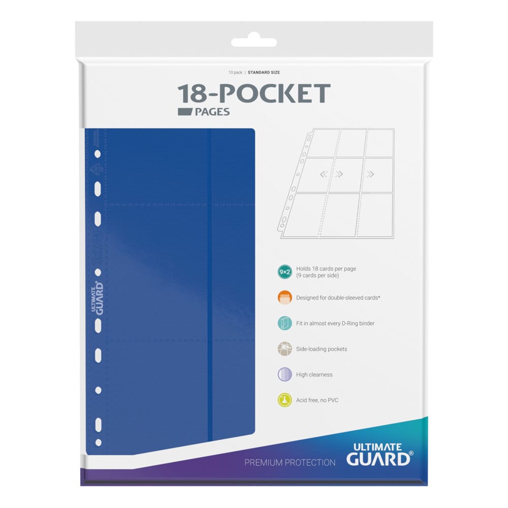 Ultimate Guard 18-Pocket Pages Side-Loading (10) - Blue Ultimate Guard