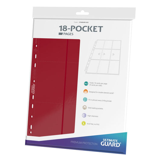 Ultimate Guard 18-Pocket Pages Side-Loading (10) - Red Ultimate Guard
