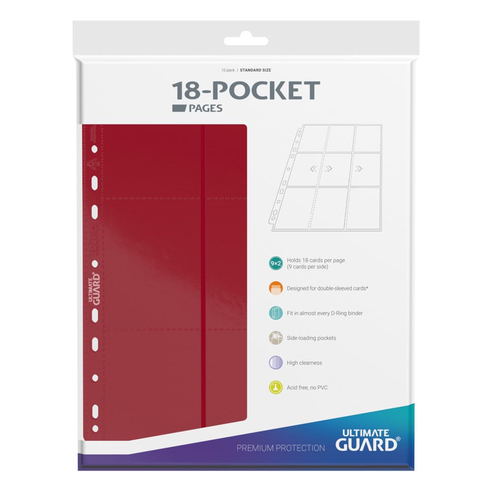 Ultimate Guard 18-Pocket Pages Side-Loading (10) - Red Ultimate Guard