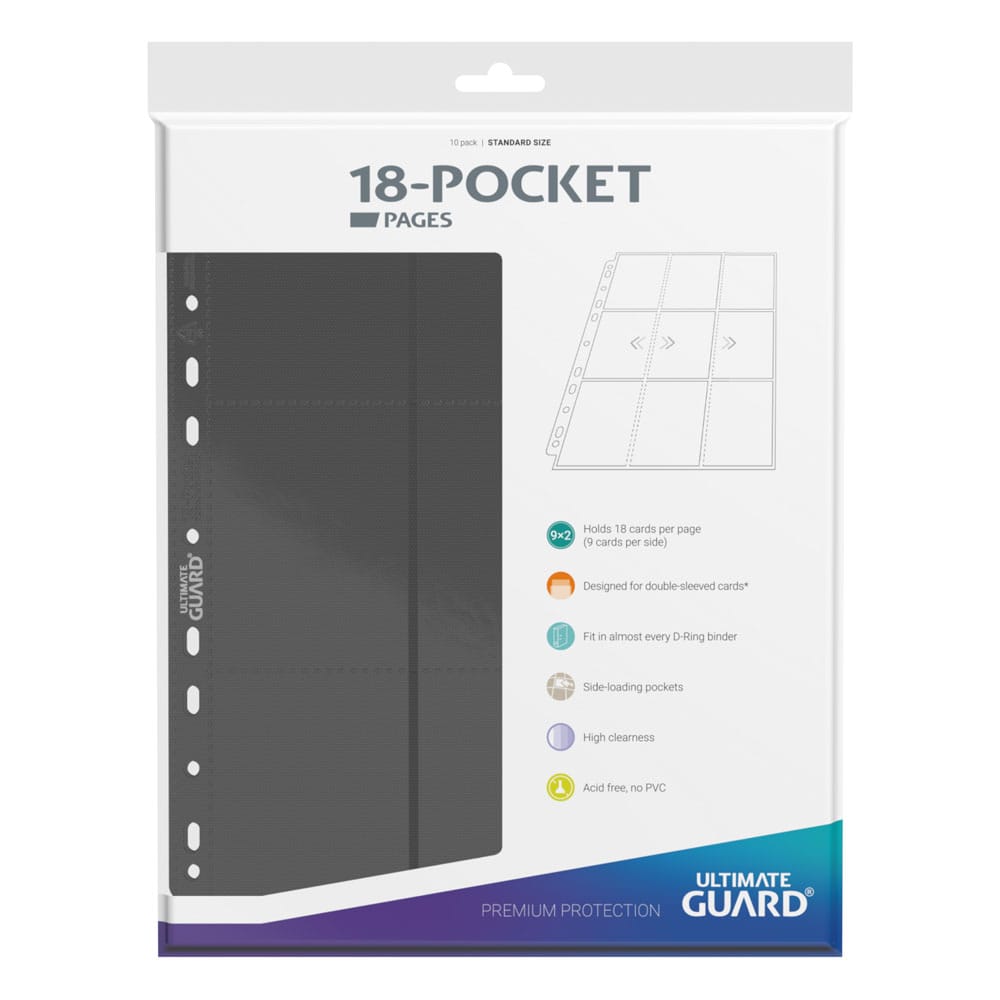 Ultimate Guard 18-Pocket Pages Side-Loading (10) - Grey Ultimate Guard