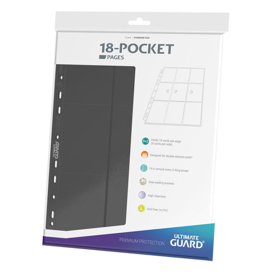 Ultimate Guard 18-Pocket Pages Side-Loading (10) - Grey Ultimate Guard