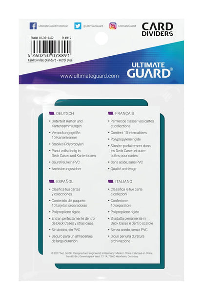Ultimate Guard Card Dividers Standard Size (10) - Petrol Ultimate Guard