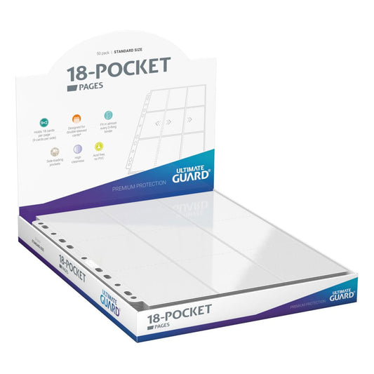 Ultimate Guard 18-Pocket Pages Side-Loading (50) - White Ultimate Guard