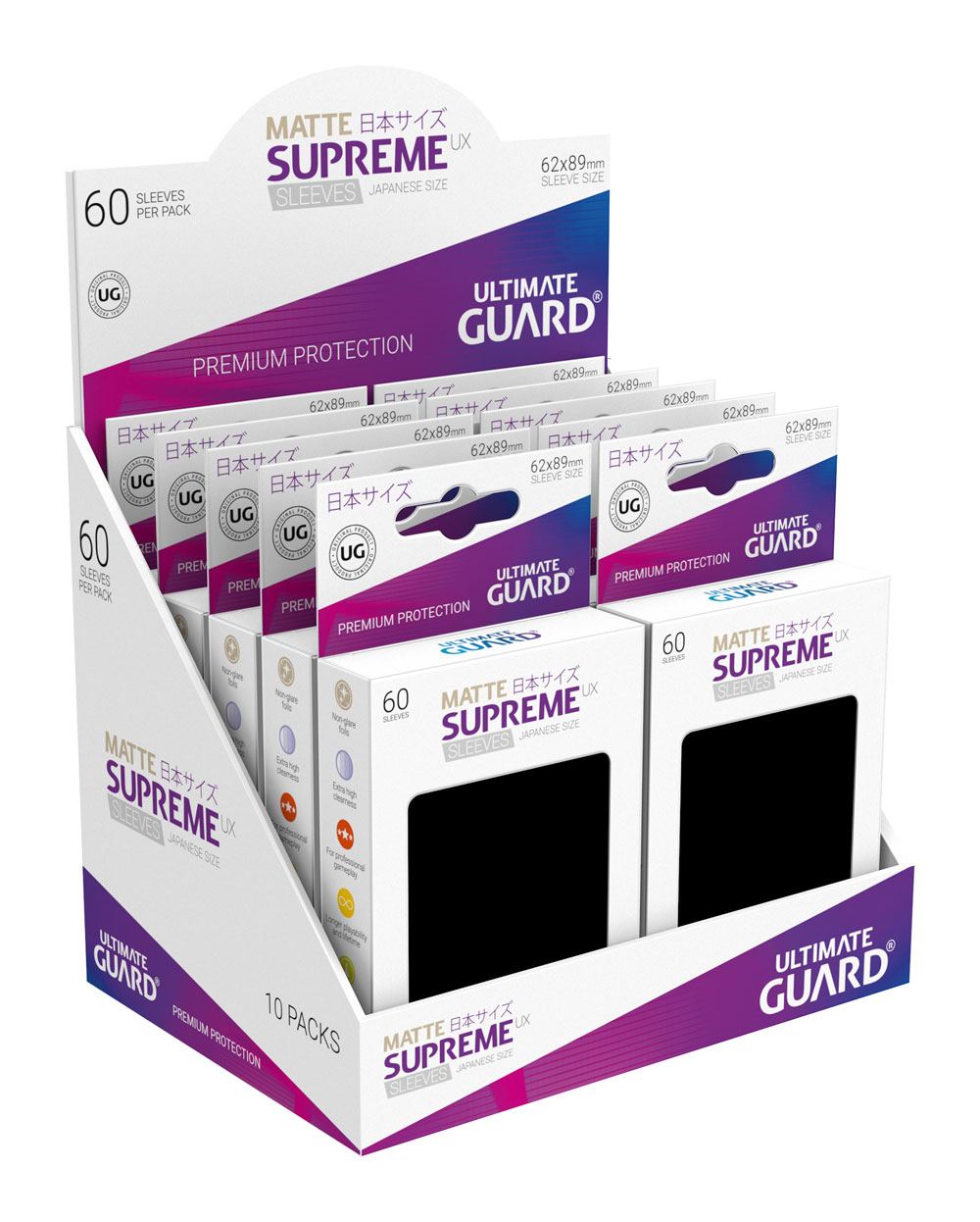 Ultimate Guard Supreme UX Sleeves Japanese Size Matte Black (60)