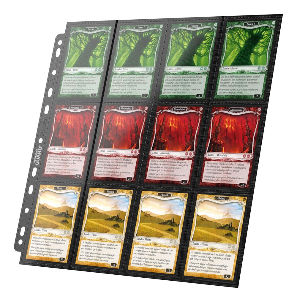Ultimate Guard 24-Pocket QuadRow Pages Side-Loading (10) - Black Ultimate Guard