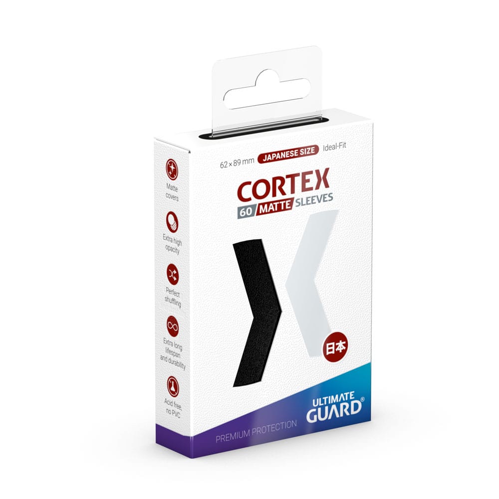 Ultimate Guard Cortex Sleeves Matte Japanese Size (60) - Black Ultimate Guard