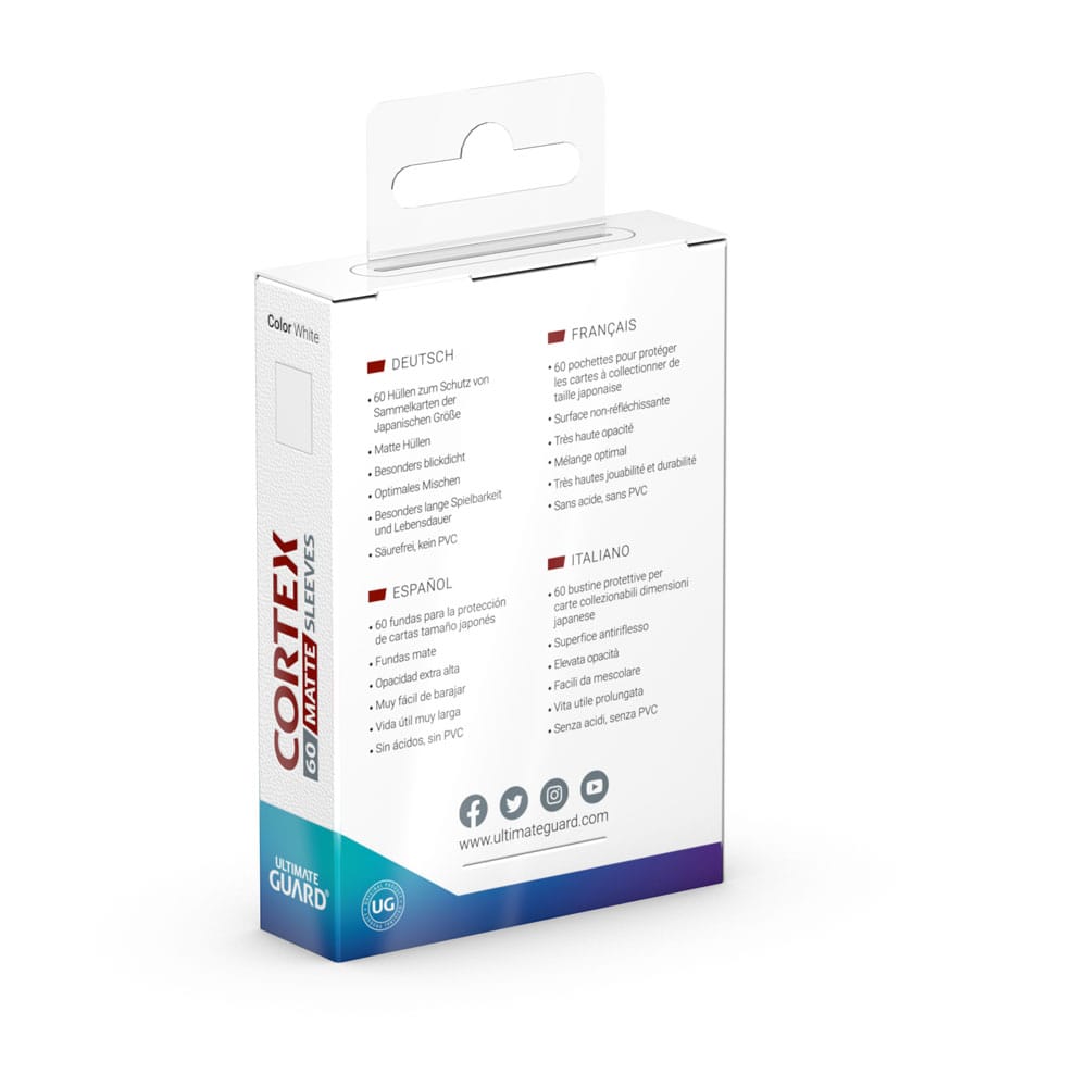 Ultimate Guard Cortex Sleeves Matte Japanese Size (60) - White Ultimate Guard