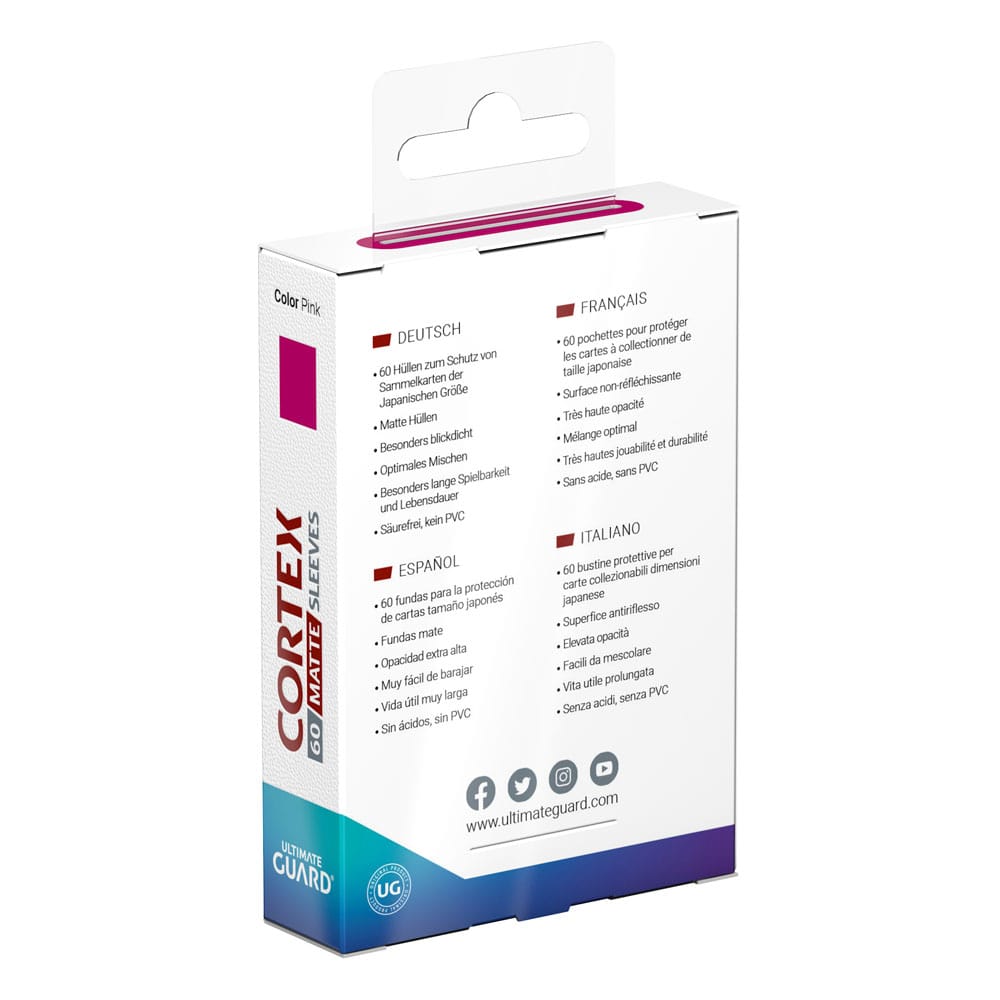 Ultimate Guard Cortex Sleeves Matte Japanese Size (60) - Pink Ultimate Guard