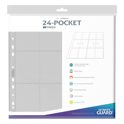 Ultimate Guard 24-Pocket QuadRow Pages Side-Loading (10) - Transparent Ultimate Guard