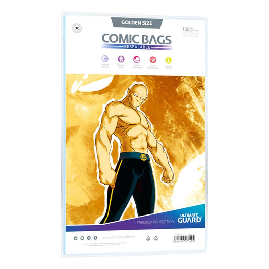 Ultimate Guard Comic Bags Resealable (100) - Golden Size Ultimate Guard