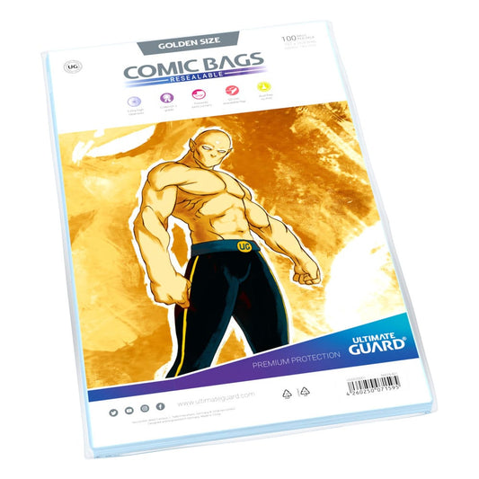 Ultimate Guard Comic Bags Resealable (100) - Golden Size Ultimate Guard