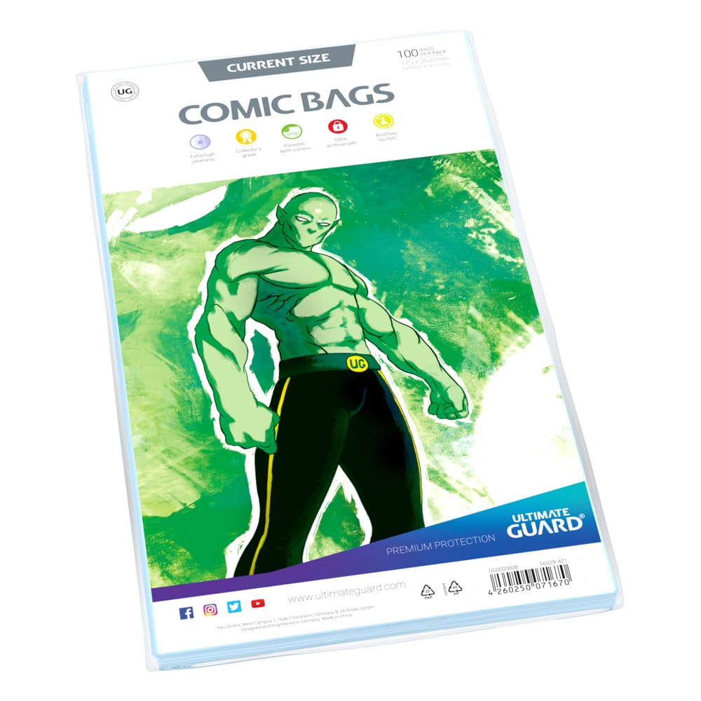 Ultimate Guard Comic Bags Standard (100) - Current Size Ultimate Guard