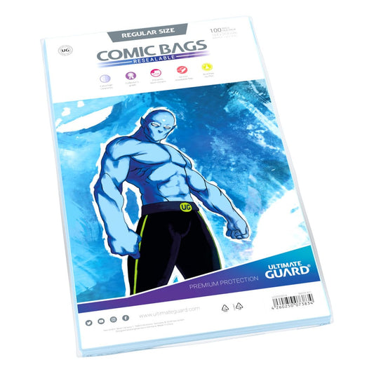 Ultimate Guard Comic Bags Resealable (100) - Regular Size Ultimate Guard