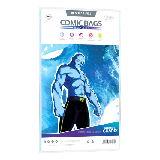 Ultimate Guard Comic Bags Resealable (100) - Regular Size Ultimate Guard