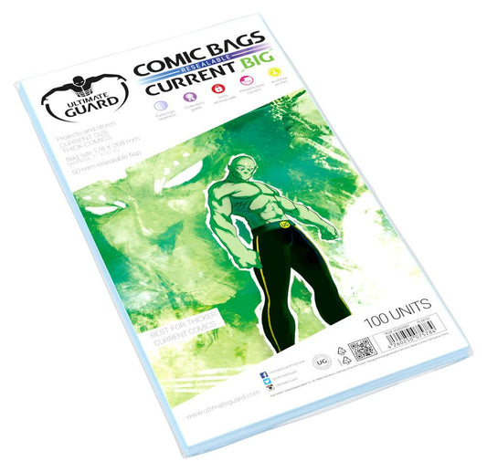 Ultimate Guard Comic Bags Resealable (100) - Current Big Size Ultimate Guard