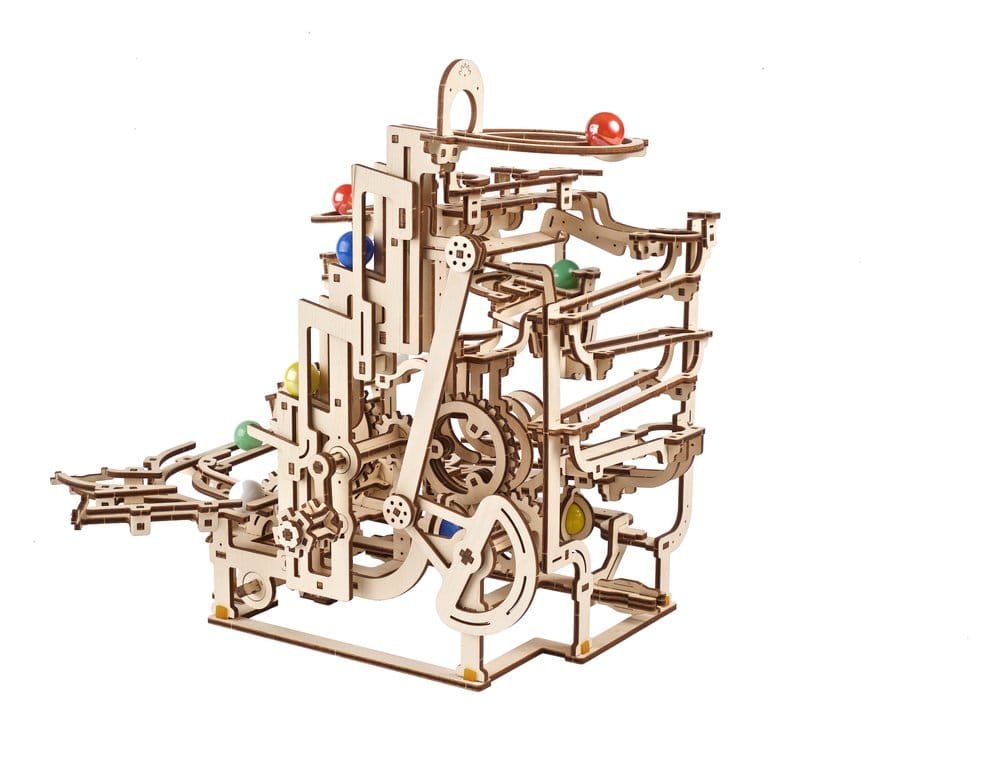 Ugears 3D Wooden Puzzle Marble Run Tiered Hoist