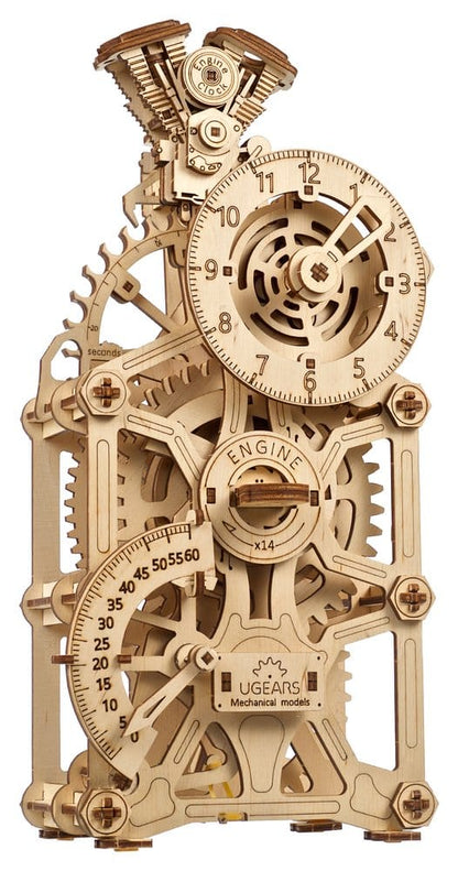 Ugears 3D Wooden Puzzle Engine Clock