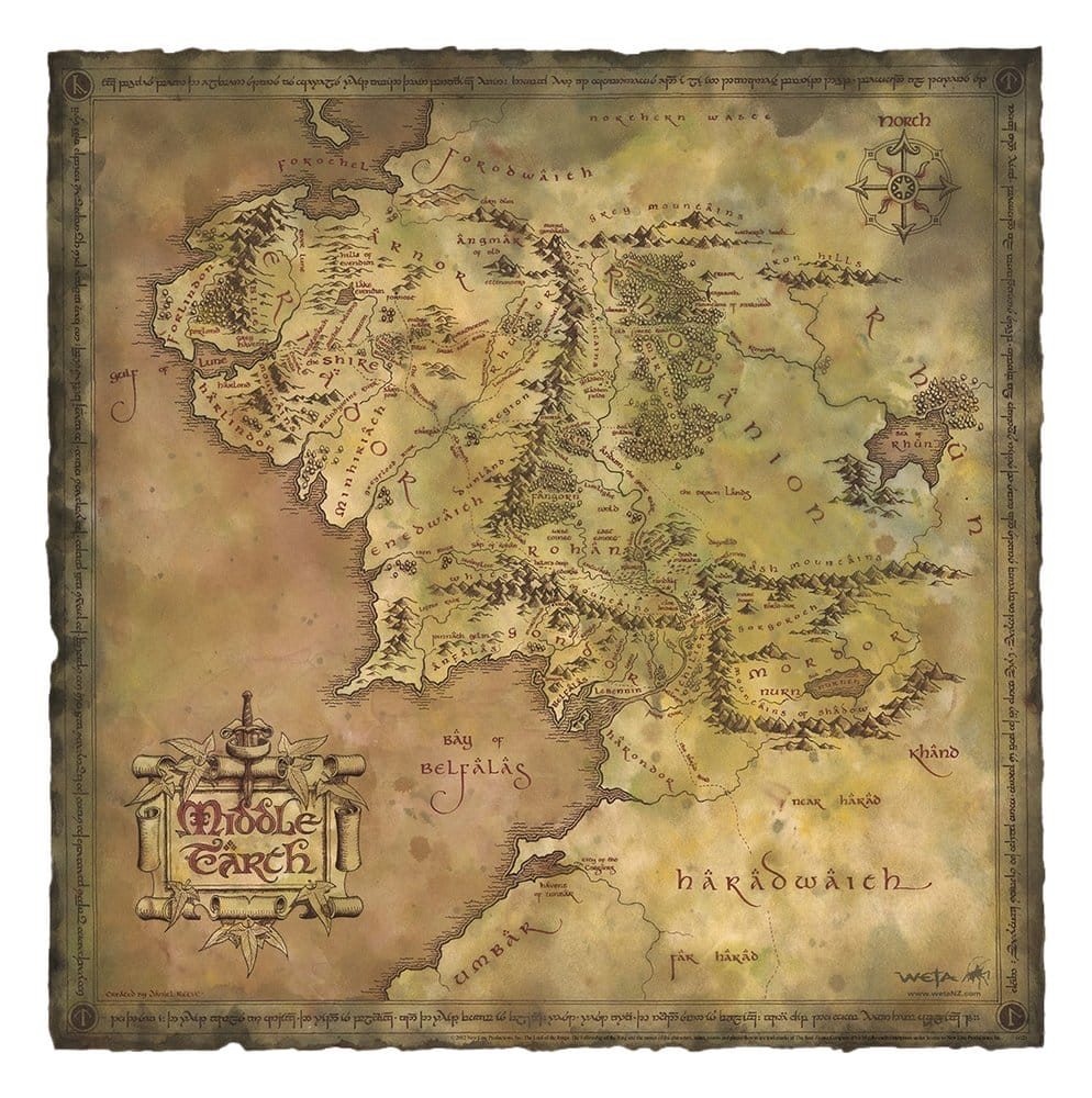 Lord of the Rings Art Print Parchment Map of Middle-earth 59 x 30 cm Weta Workshop