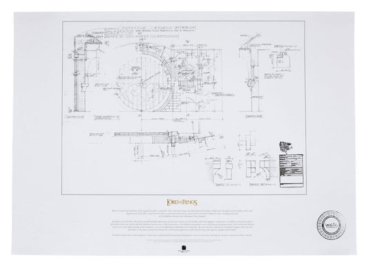 Lord of the Rings Blueprint Art Print The Grey Havens 59 x 42 cm Weta Workshop