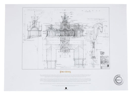 Lord of the Rings Blueprint Art Print The Stable of Edoras 59 x 42 cm Weta Workshop
