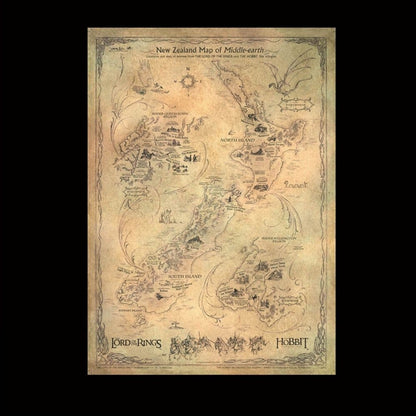 The Hobbit Art Print New Zealand Map of Middle Earth 50 x 70 cm Weta Workshop