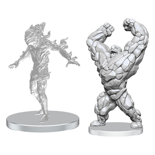 Pathfinder Deep Cuts Unpainted Miniatures Living Landslide & Living Wildfire Miniature Gaming