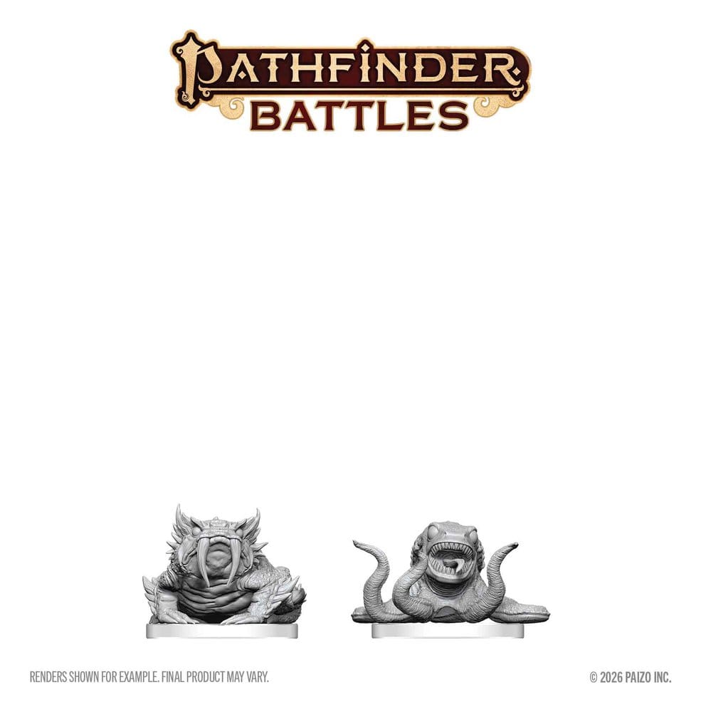 Pathfinder Battles Deep Cuts Unpainted Miniature Bogwid & Slurk 13 cm