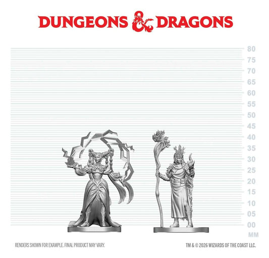 D&D Nolzur's Marvelous Miniatures Mini Figures Human Druid & Elf Sorcerer 13 cm