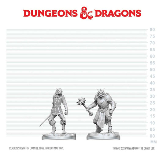 Dungeons & Dragons Nolzur's Marvelous Miniatures Unpainted Miniature Dragonborn Paladin & Dragonborn Squire 14 cm