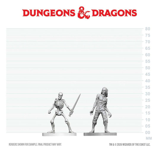Dungeons & Dragons Nolzur's Marvelous Miniatures Unpainted Miniature Zombie & Skeleton 14 cm