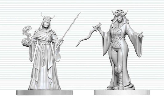 Dungeons & Dragons Nolzur's Marvelous Miniatures Unpainted Miniature Cultist Fanatic & Hierophant 14 cm