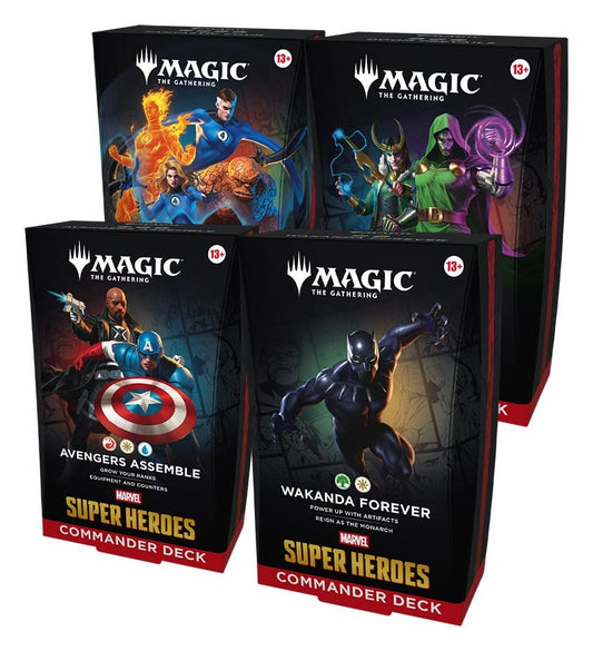 Magic the Gathering Marvel Super Heroes Commander Decks Case (4) Wizards of the Coast
