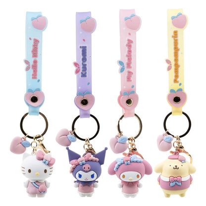 Sanrio Peach Series Keychain with Hand Strap Hello Kitty and Friends Display (12) YuMe Toys
