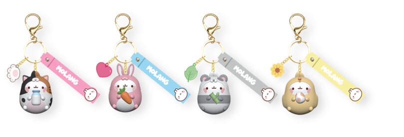 Molang Animal Costume Series Keychain with Hand Strap Display (12) YuMe Toys