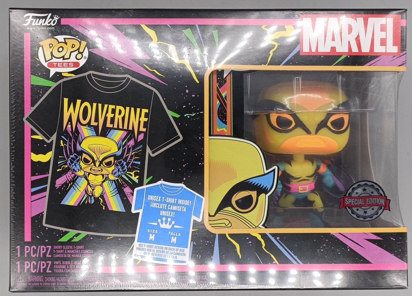 802 Wolverine (Blacklight) - Marvel T-Shirt Bundle (Medium) Funko POP