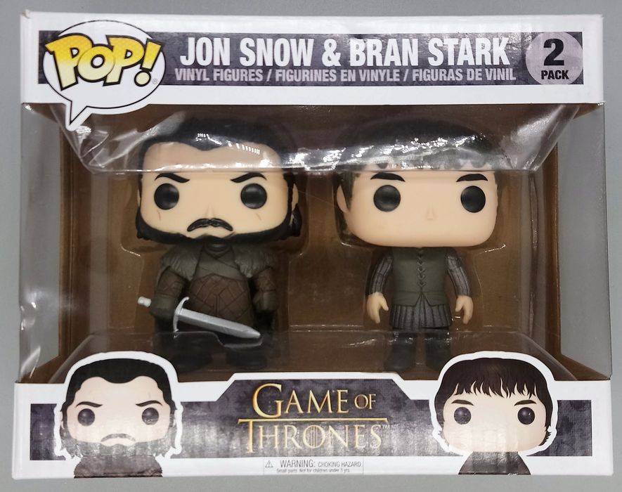 2 Pack Jon Snow & Bran Stark - Game of Thrones Funko POP - Damaged Box
