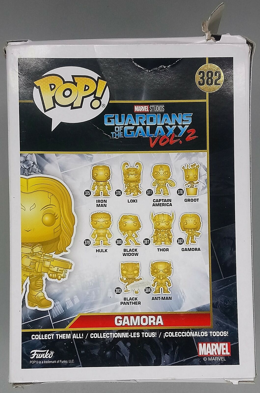 382 Gamora (Gold) - Chrome - Marvel 10 Years Box Damaged Funko POP