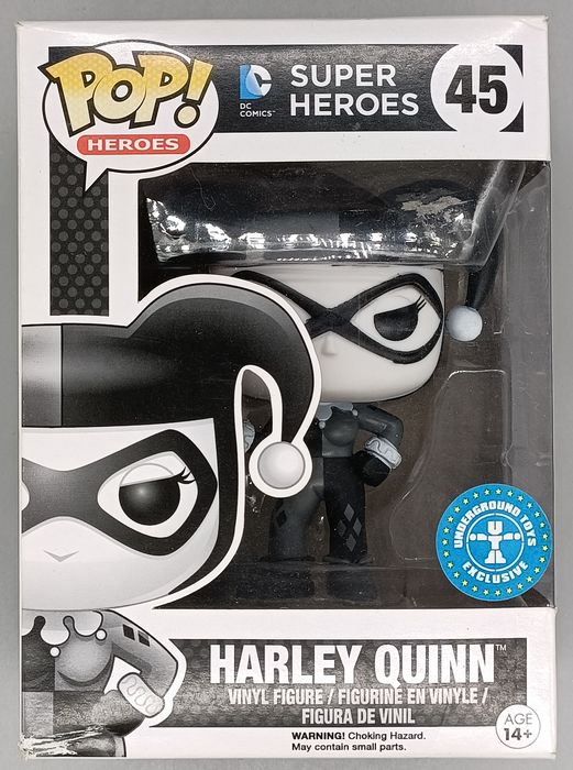 45 Harley Quinn - B&W - DC Super Heroes - Box Damaged Funko POP Funko