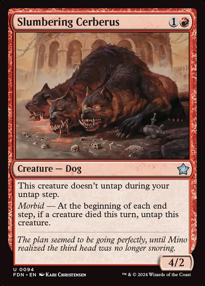 94 - Slumbering Cerberus - Foundations - Foil - Magic: The Gathering Card