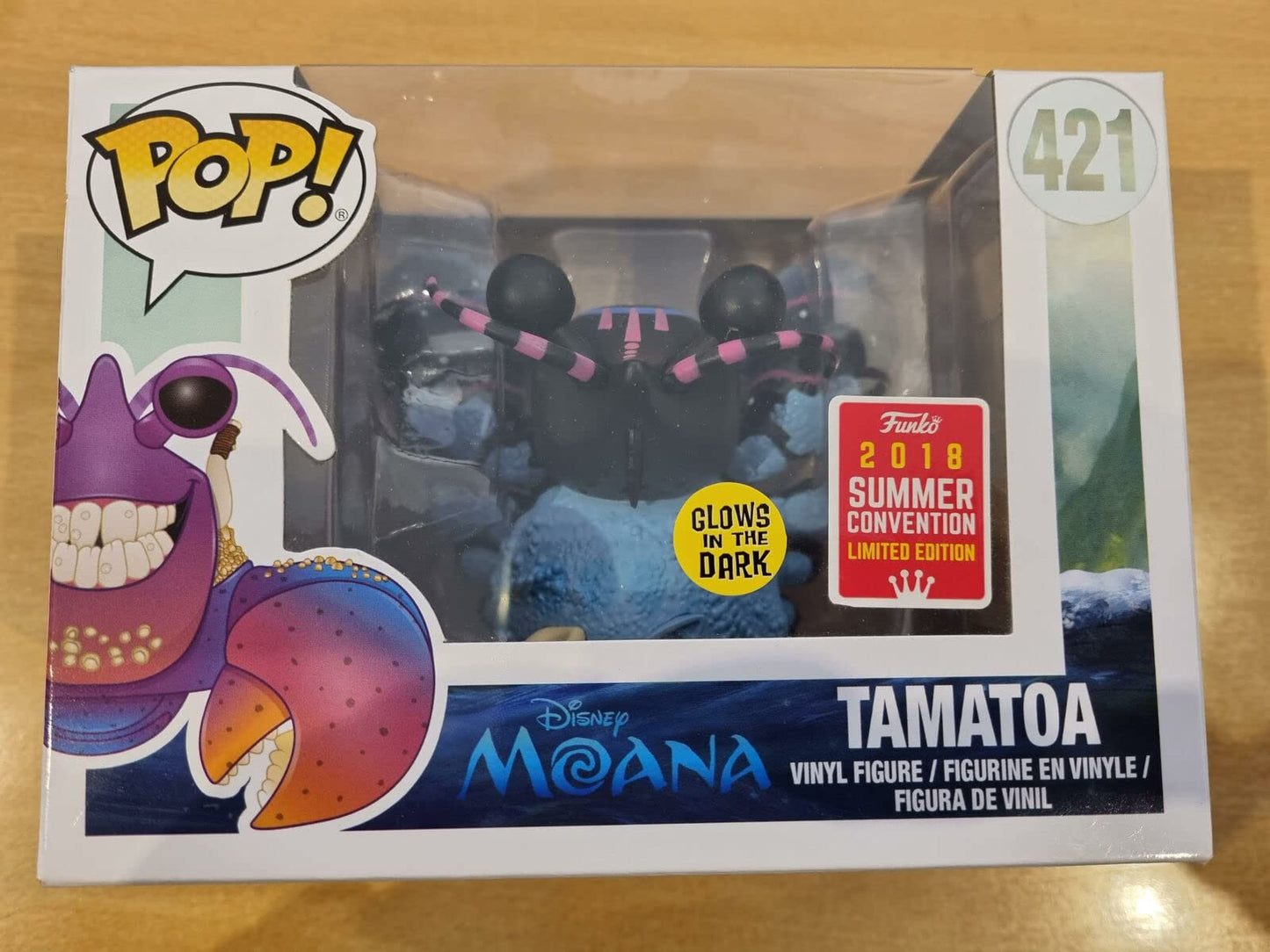 421 Tamatoa (Neon) - Glow - Disney Moana - 2018 Con Funko POP - Box Damaged