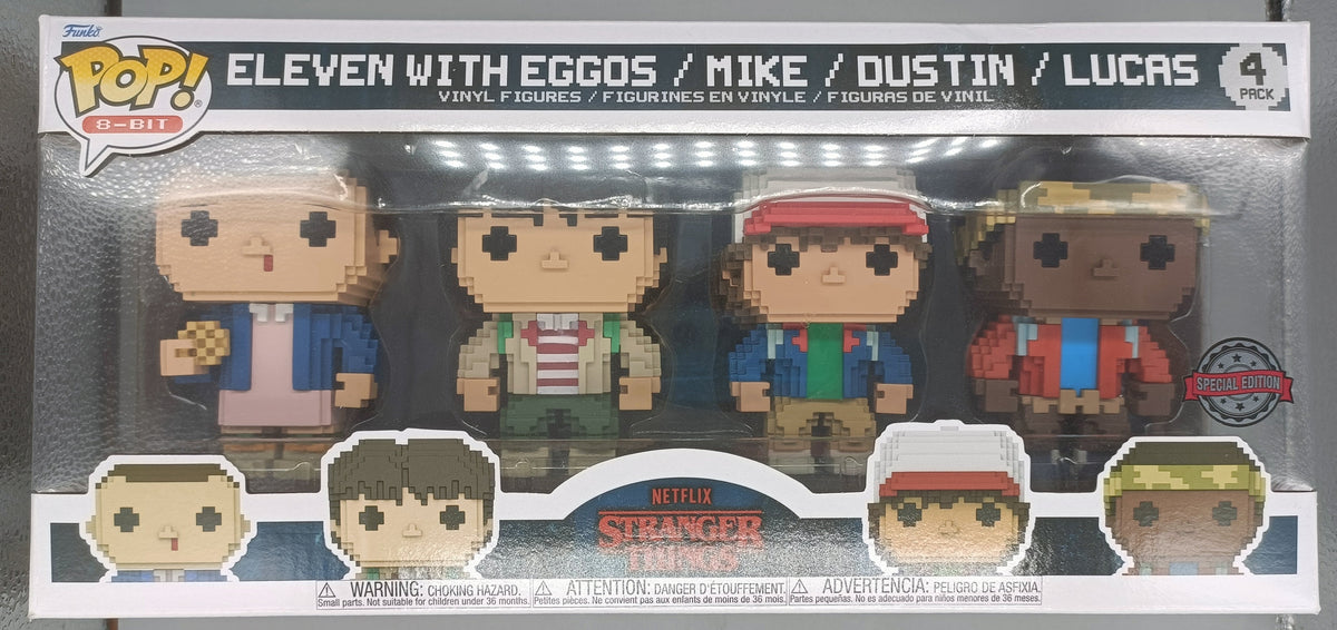[4 Pack] Eleven with Eggos/Mike/Dustin/Lucas - 8-Bit - Stranger Things - Box Damaged Funko POP Funko
