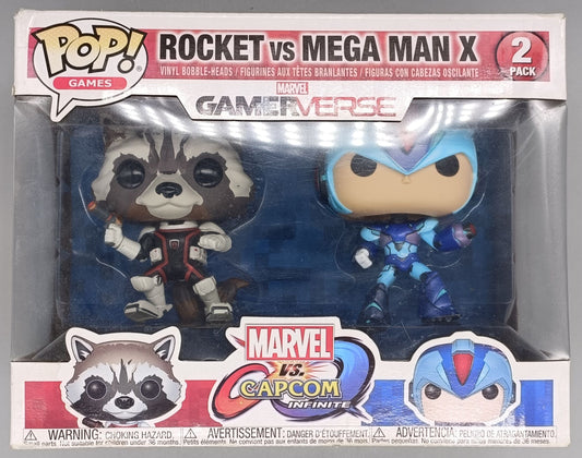 [2 Pack] Rocket vs Mega Man X - Capcom vs. Marvel Funko POP - Box Damaged