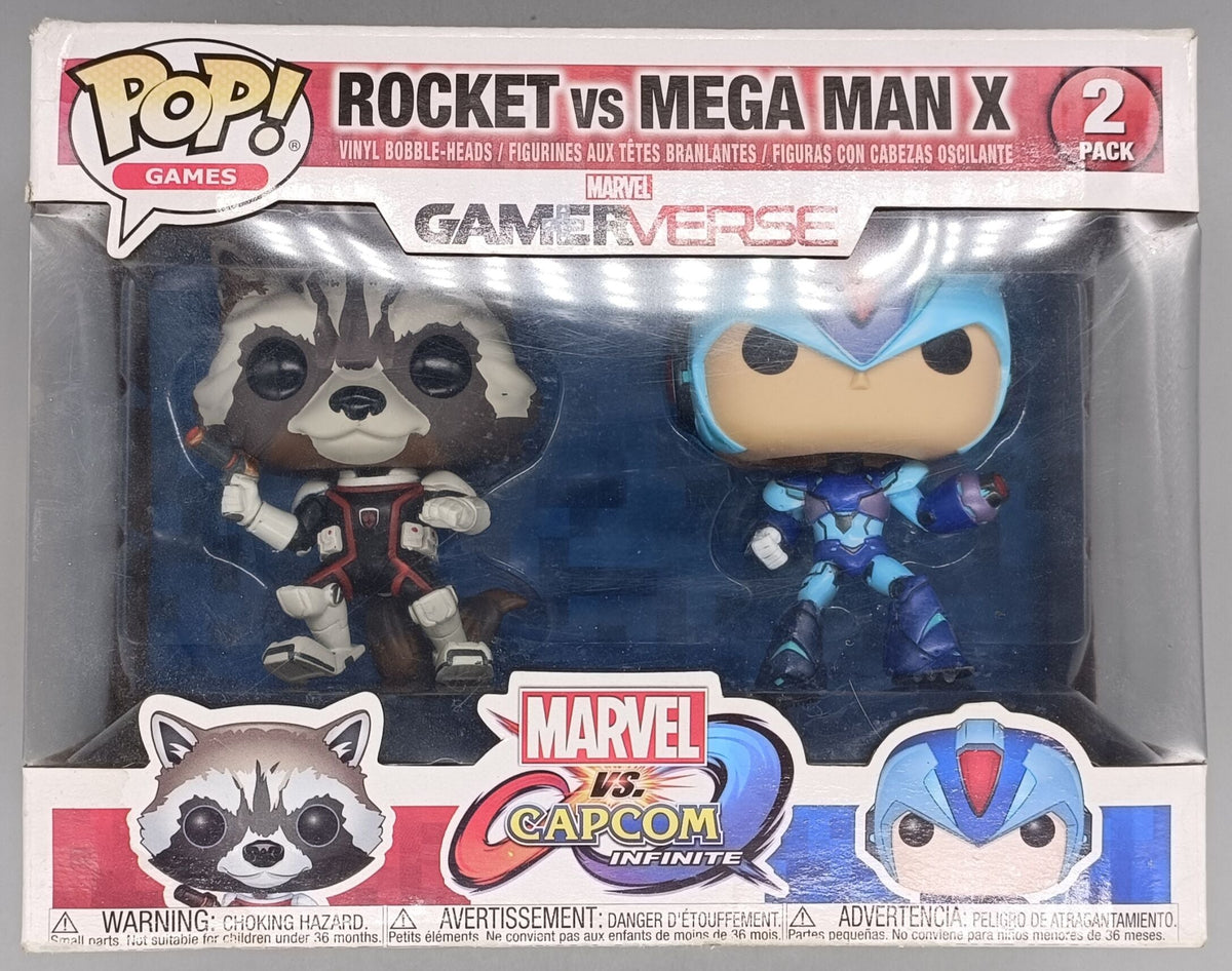 [2 Pack] Rocket vs Mega Man X - Capcom vs. Marvel Funko POP - Box Damaged Funko