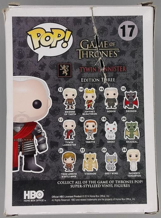 17 Tywin Lannister (Gold Armor) Game of Thrones Box Damaged Funko POP